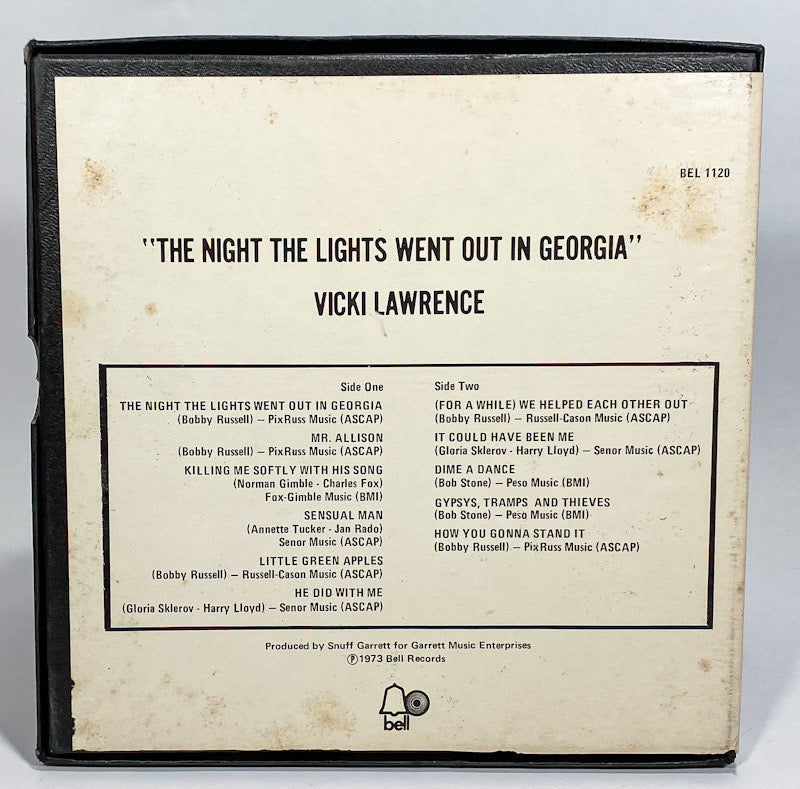 Night The Lights Went Out In Georgia Vicki Lawrence Reel to Reel Tape 3.75" Bell