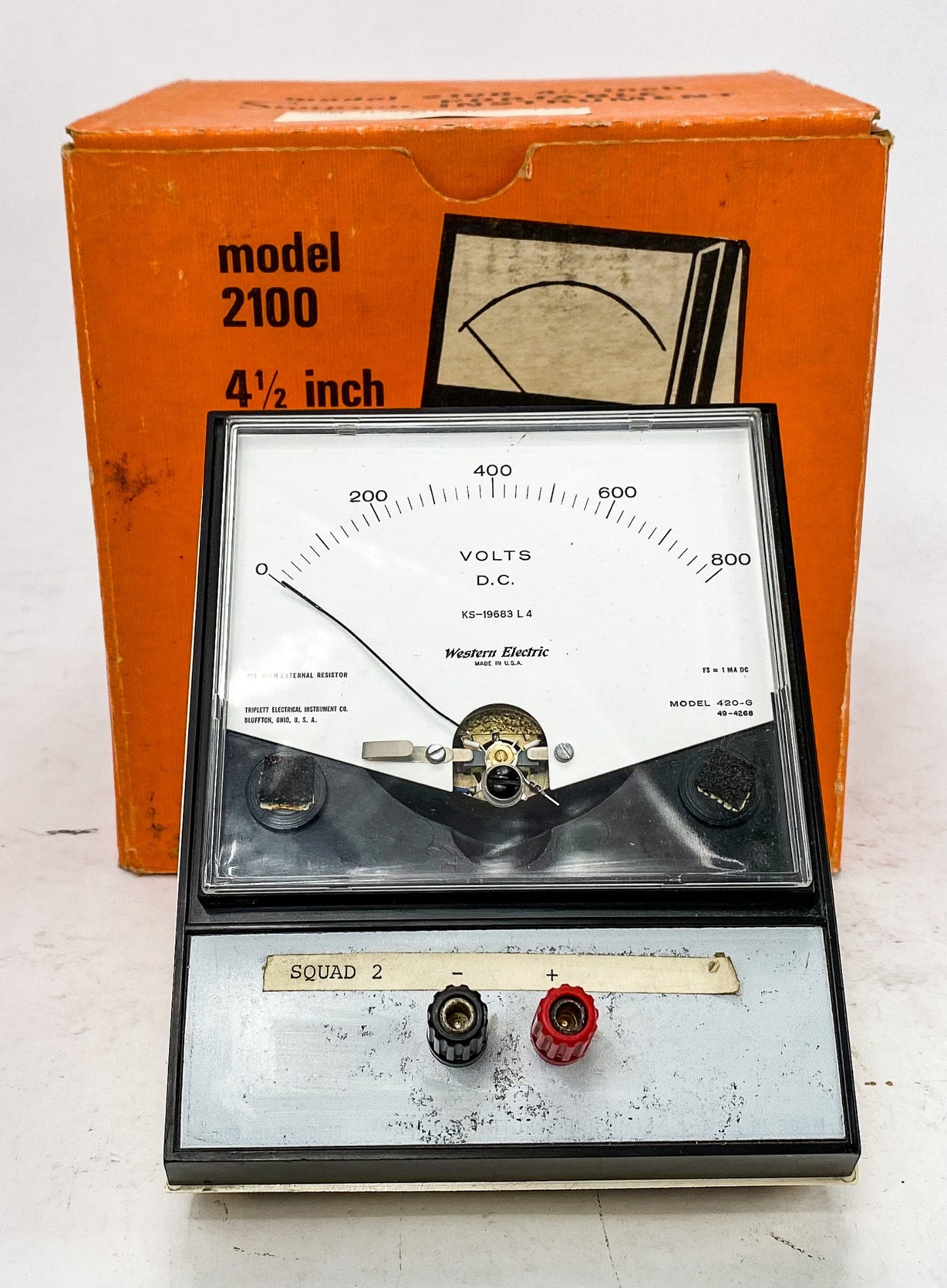 Western Electric KS-19683 L4 DC Meter 0 - 800 Volts Model 420-G