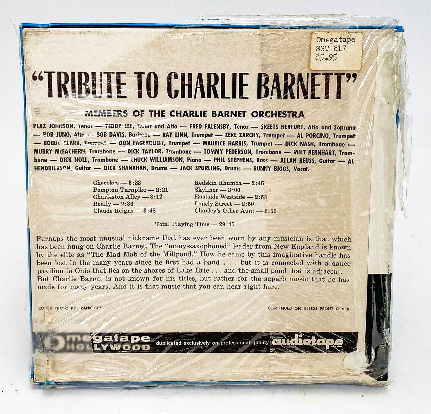 A Tribute To Charlie Barnet Reel to Reel Tape 7 1/2 IPS Omega New