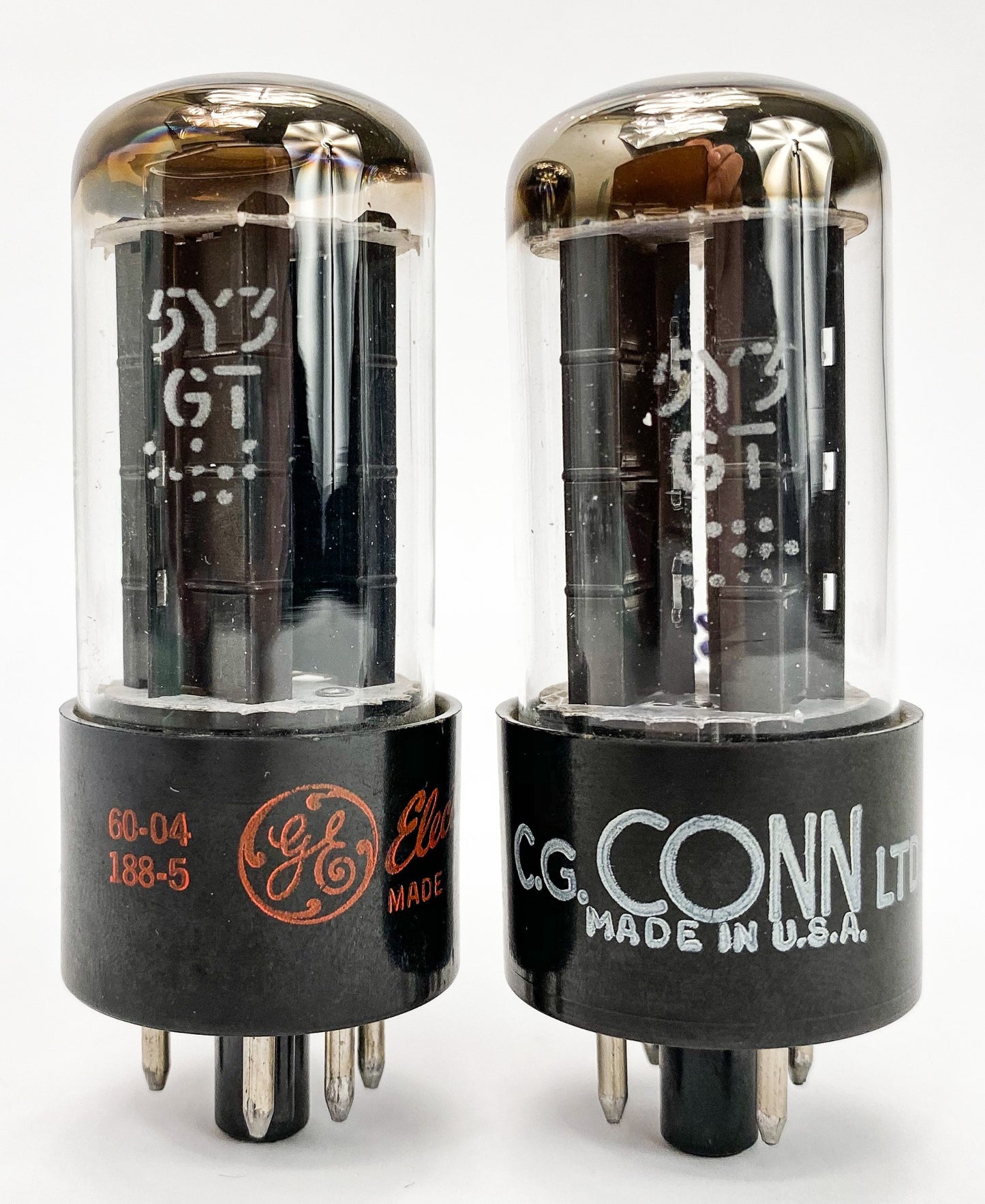 GE 5Y3GT Black Plate Halo Getter Balanced and Matched Vacuum Tubes