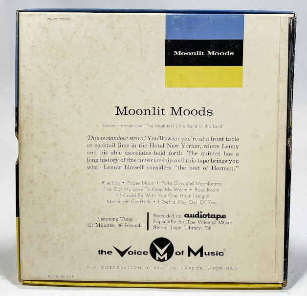 Moonlit Moods by Lennie Herman Reel to Reel Tape VoiceOfMusic Volume 1 Two Track