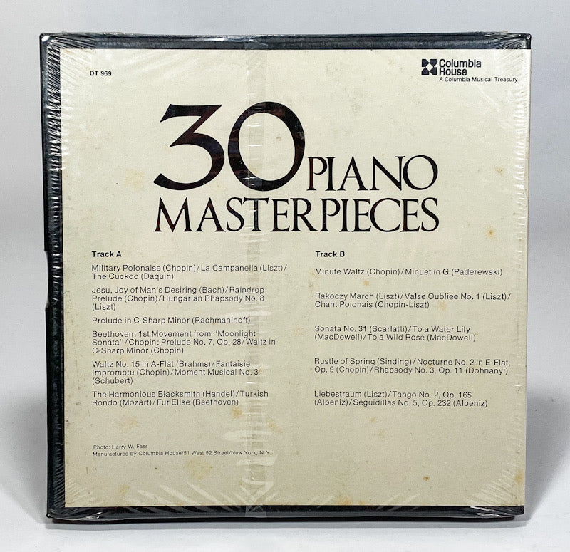 30 Piano Masterpieces Reel to Reel Tape 3 3/4 IPS Columbia New