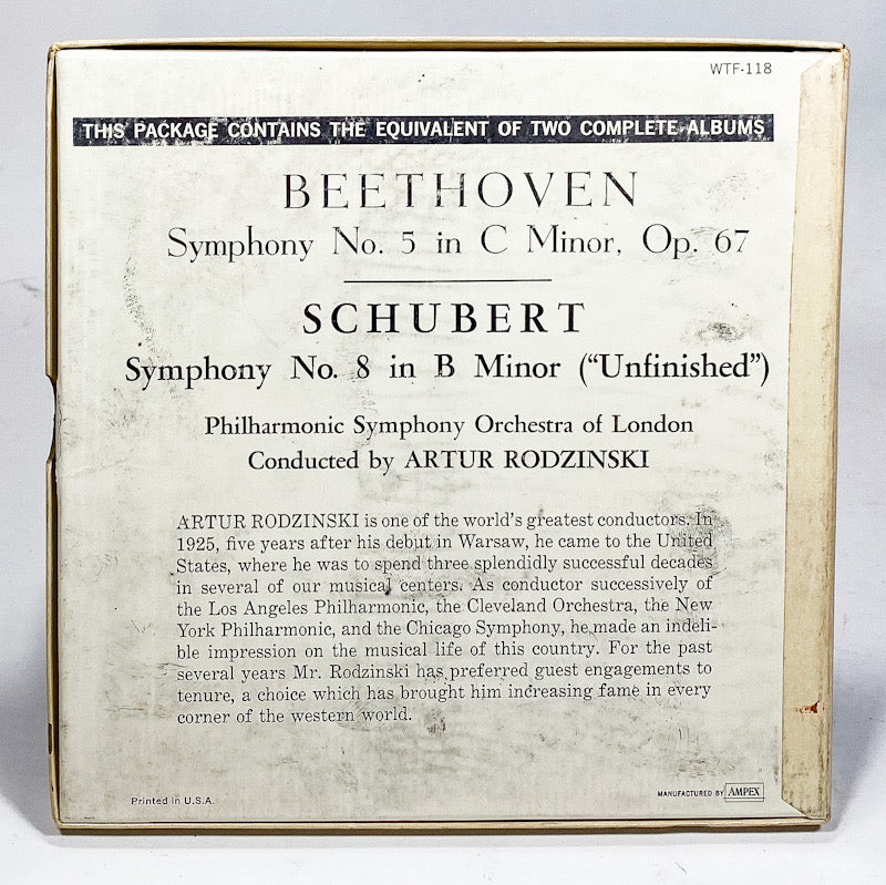 Beethoven Symphony 5 Schubert Unfinished Rodzinski Reel to Reel Tape Westminster