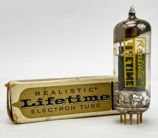 Realistic 6CS7 Grey Plate Halo Getter Gold Pin Vacuum Tube