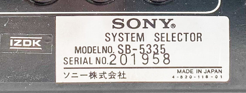 Sony SB-5335 System Selector