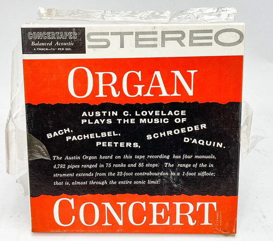 Organ Concert Austin C. Lovelace Reel to Reel Tape 7 1/2 IPS Concertape Bach New