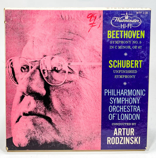 Beethoven Symphony 5 Schubert Unfinished Rodzinski Reel to Reel Tape Westminster