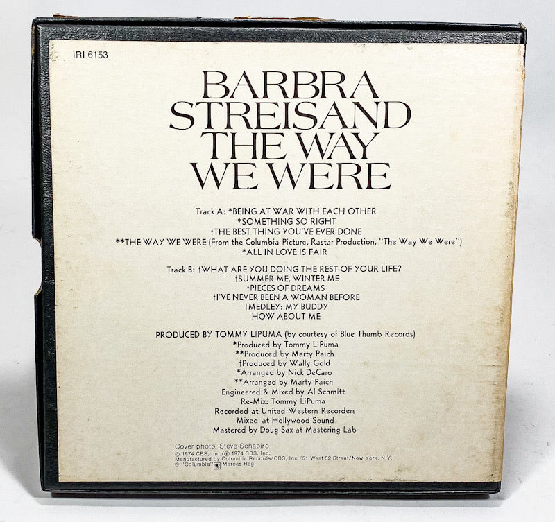 The Way We Were by Barbara Streisand Reel to Reel Tape 3 3/4 IPS Columbia