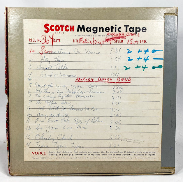 Felix King and The Melody Dance Master 10.5" Reel to Reel Tape #364