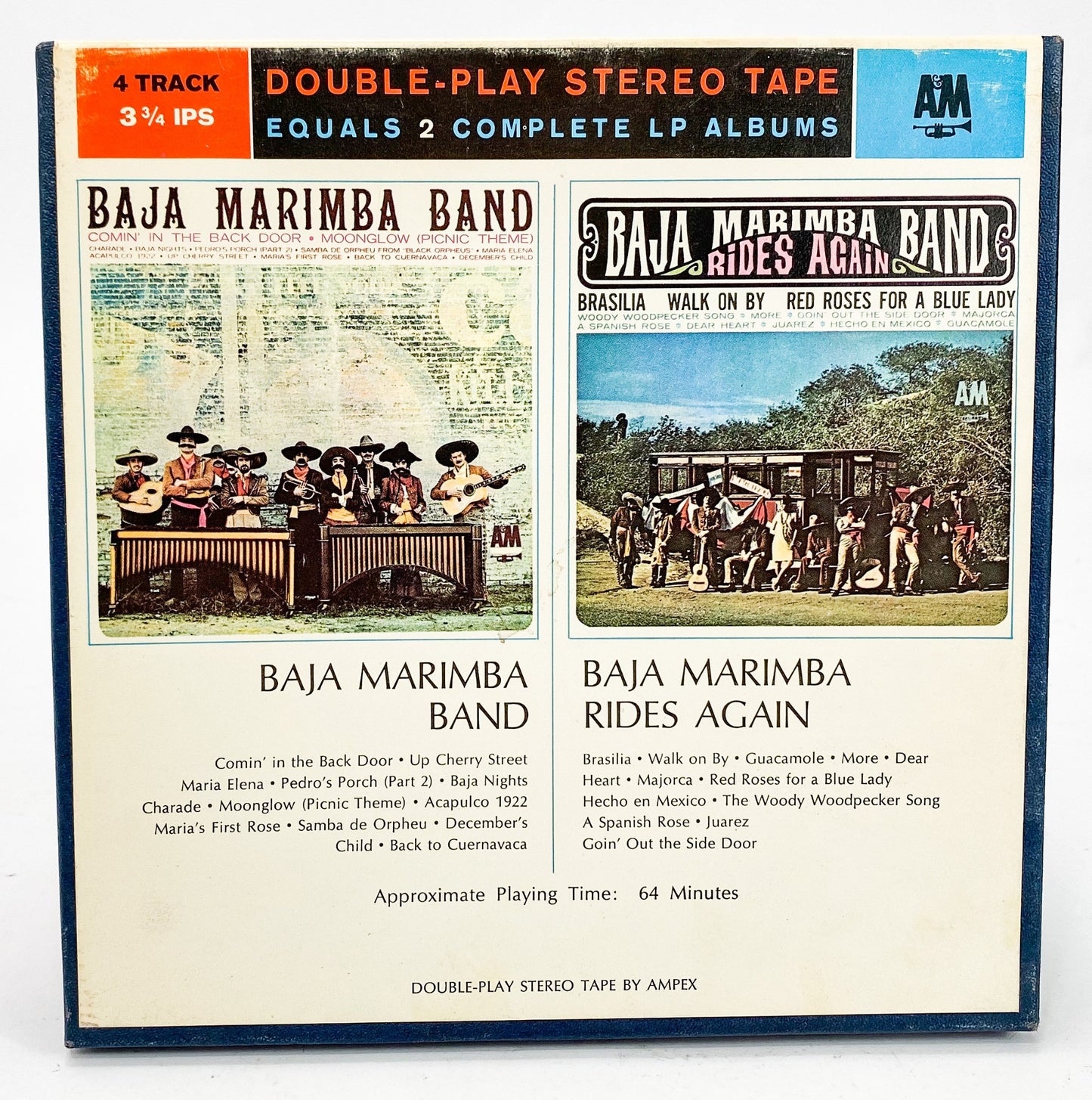 Baja Marimba Band / Baja Marimba Rides Again Reel to Reel Tape 3 3/4 IPS Ampex