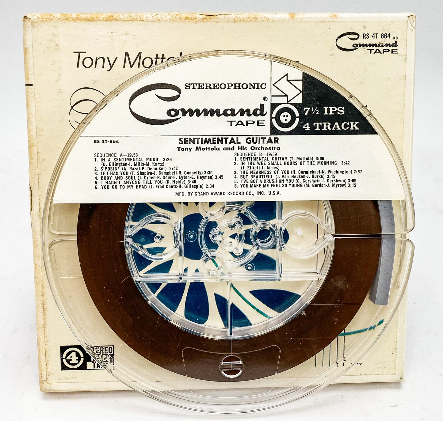 Sentimental Guitar Tony Mottola His Orchestra Reel to Reel Tape 7.5 IPS Command