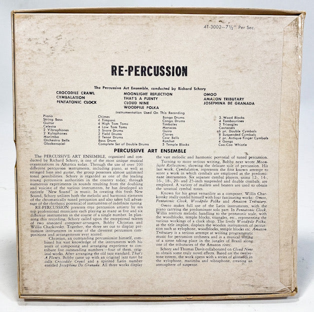 Re-Percussion The Percussive Art Ensemble Schory Reel to Reel Tape Concertape