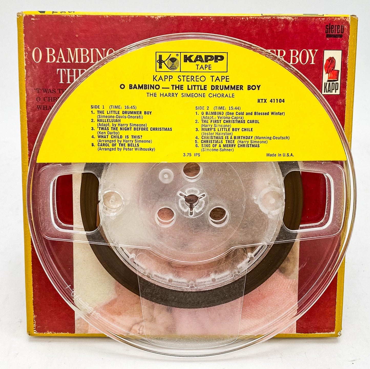 O Bambino Little Drummer Boy Harry Simeone Chorale Reel to Reel Tape Kapp Xmas