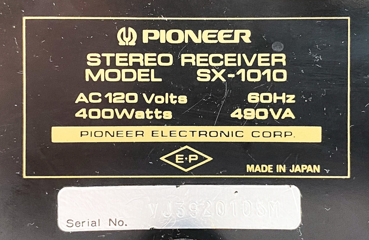 Pioneer SX-1010 100 Watt Stereo Receiver