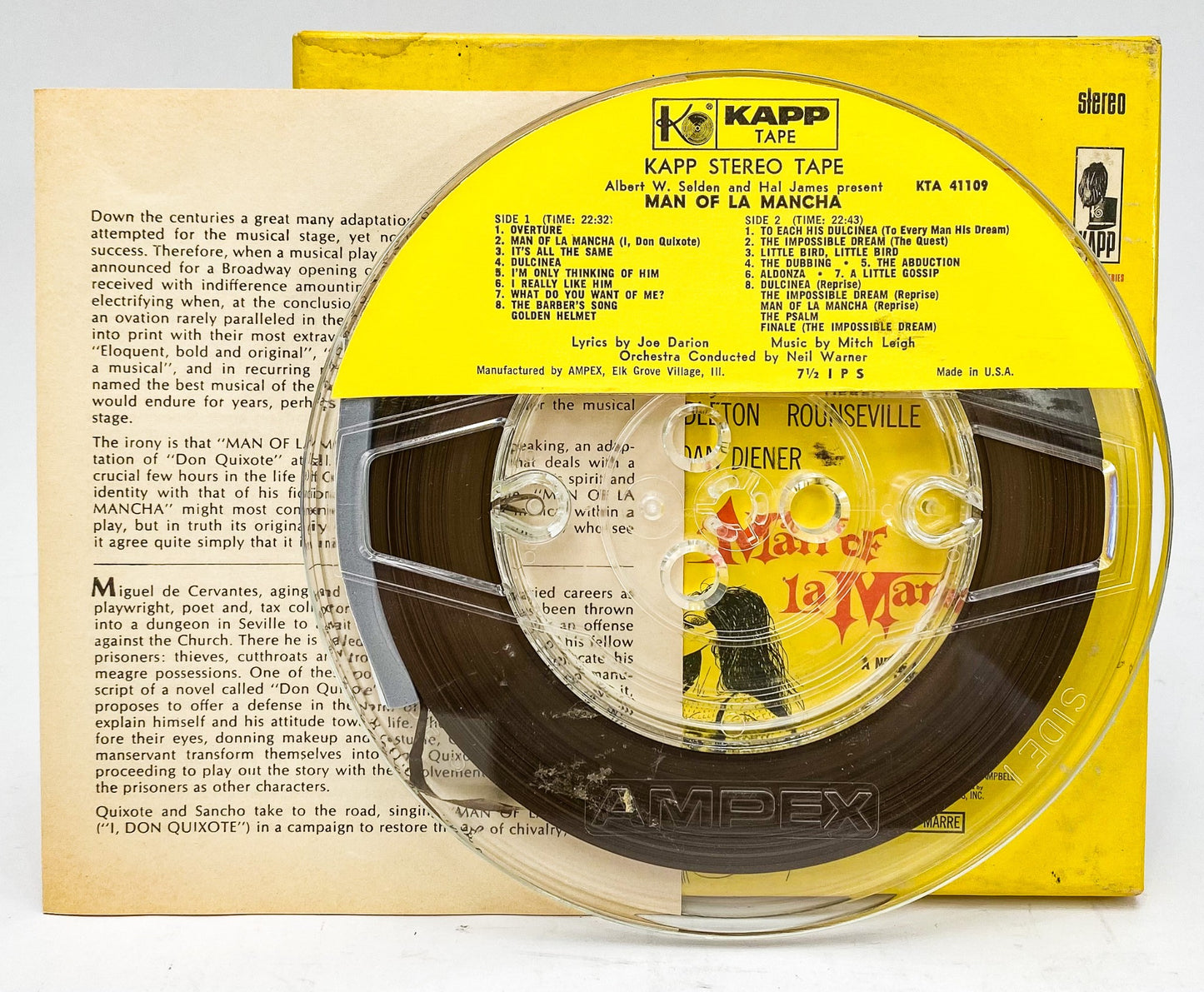 Man Of La Mancha Original Cast Recording Reel to Reel Tape 7 1/2 IPS KAPP