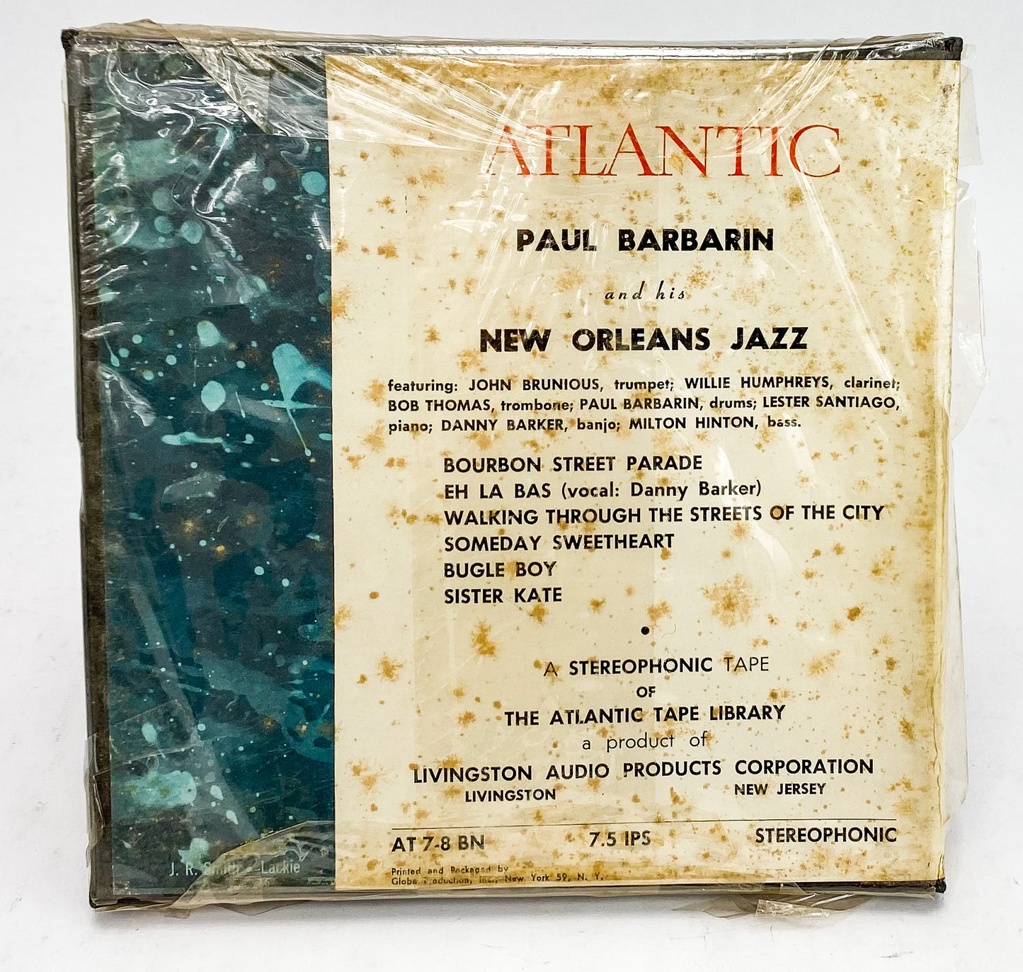 Paul Barbarin & His New Orleans Jazz Reel to Reel Tape Atlantic Two Track New