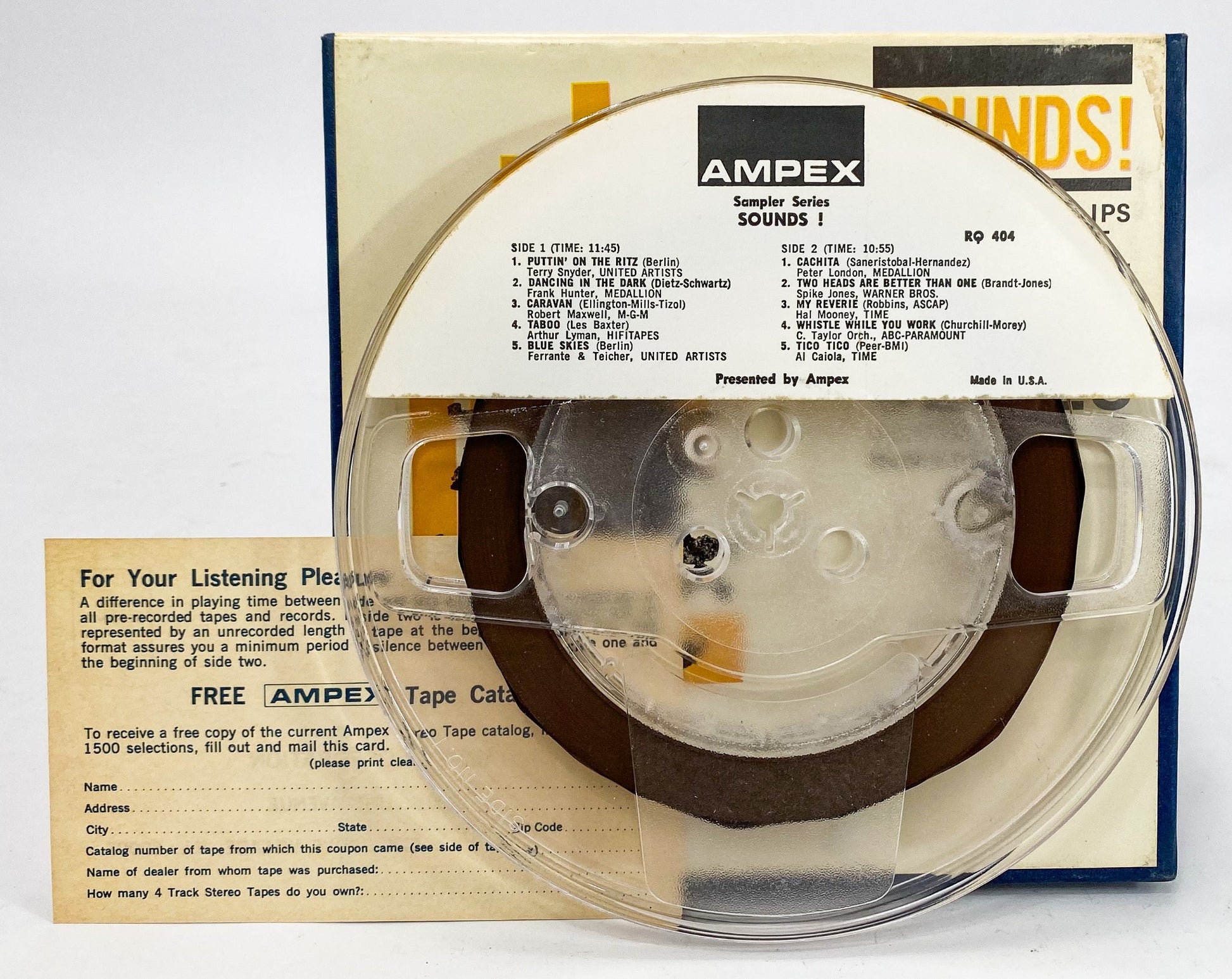 Ampex Sampler Series Sounds Reel to Reel Tape 7 1/2 IPS 4 Track Stereo