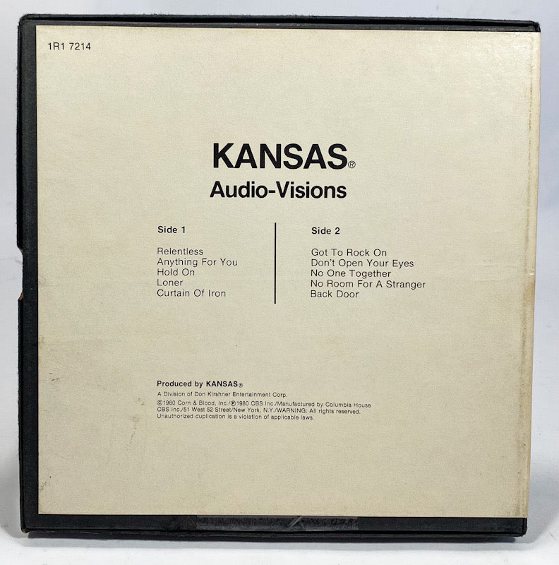 Audio - Visions by Kansas Reel to Reel Tape3 3/4 IPS Kirshner