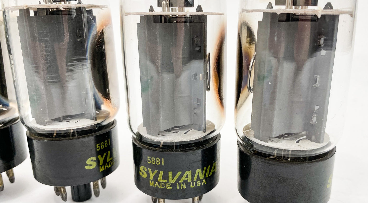 Sylvania 5881 / 6L6WGB Grey Plate Side O Getter Matched Vacuum Tubes