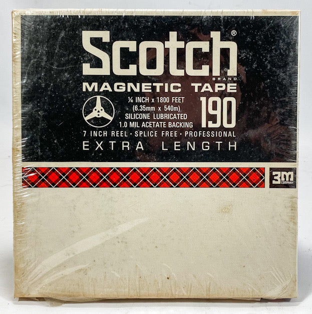 3M Scotch Reel To Reel Tape 190 1800 ft 7" Blank Reel Professional NOS Sealed