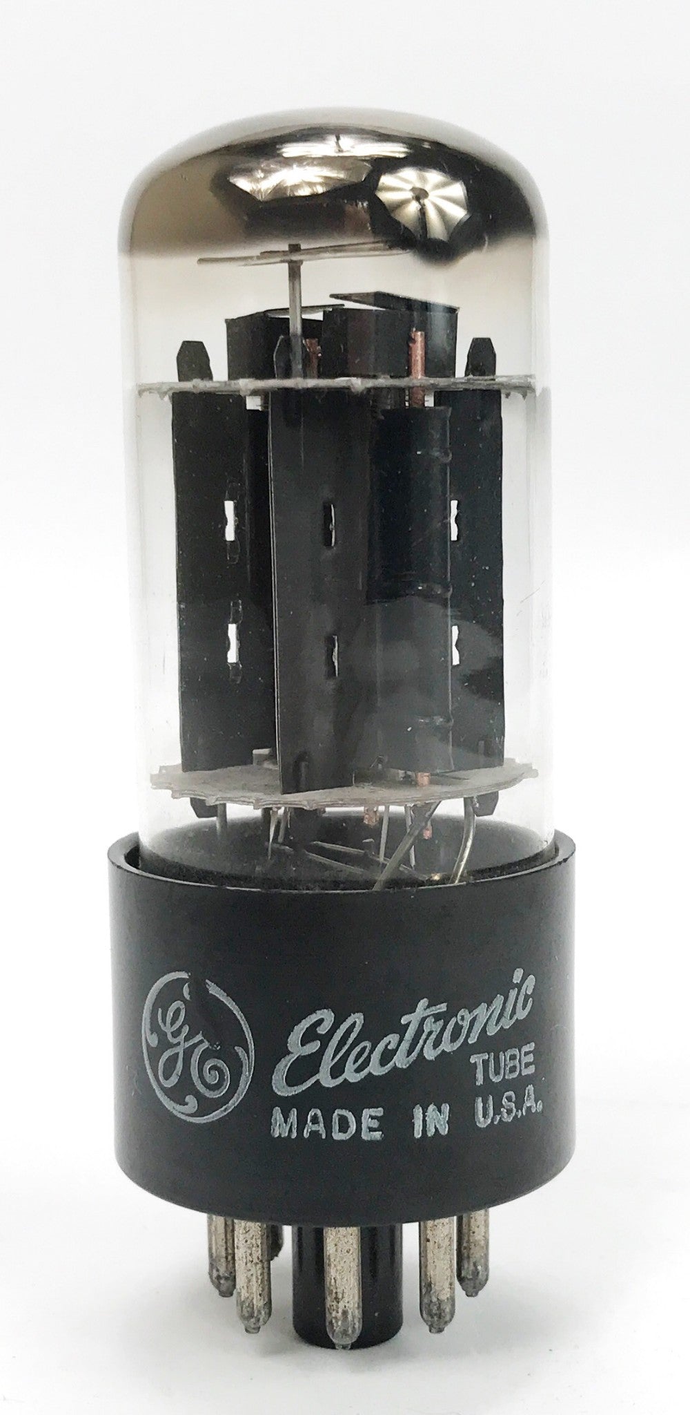 GE 6BX7GT Black Plate Top D Getter Copper Grid Balanced Vacuum Tube