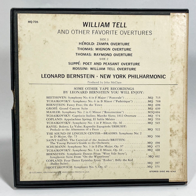 William Tell And Other Favorites Bernstein Reel to Reel Tape 7 1/2 IPS Columbia