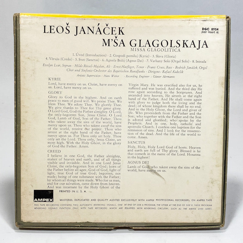 M'sa Glagolskaja Leos Janacek Evelyn Lear Reel to Reel Tape 7 1/2 IPS Deutsche