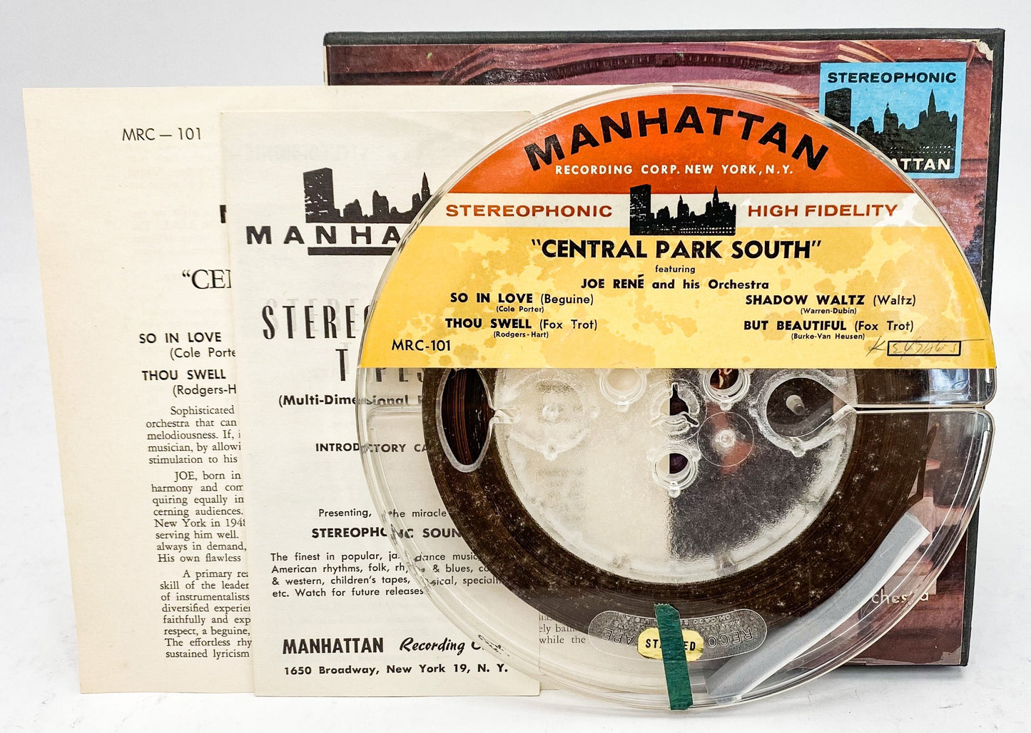 Central Park South by Joe Rene Reel to Reel Tape 7 1/2 IPS Manhattan Two Track