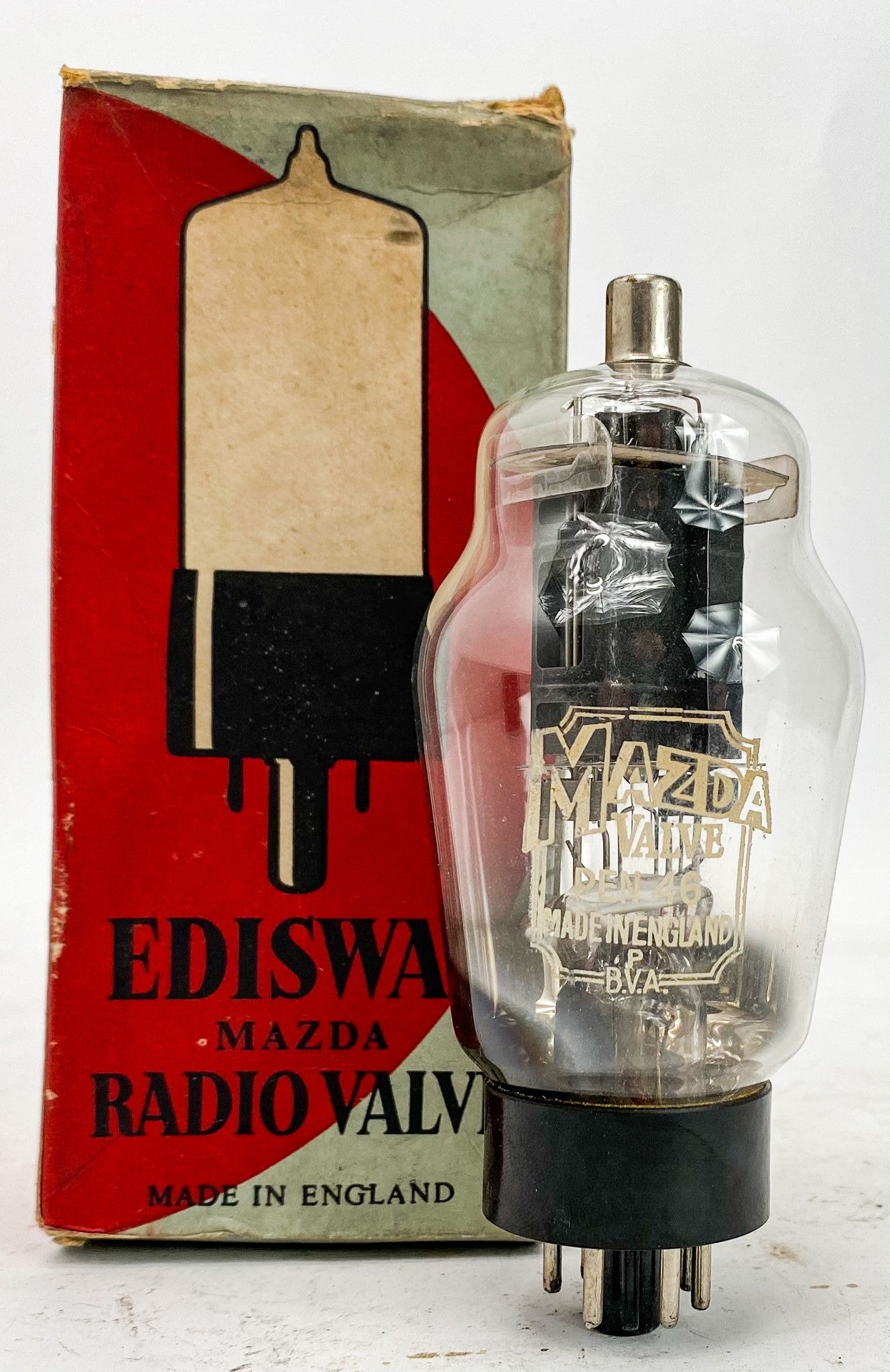 Ediswan / Mazda PEN 46 Black Plate Bottom D Getter Vacuum Tube Made In England *