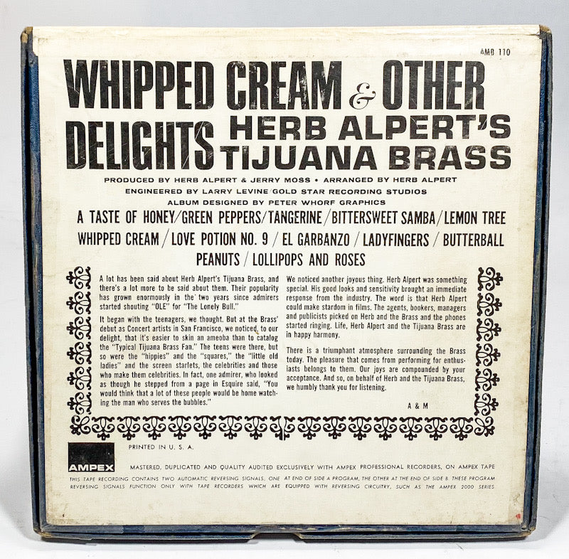 Whipped Cream And Other Delights by Herb Alpert Reel to Reel Tape 7 1/2 IPS A&M