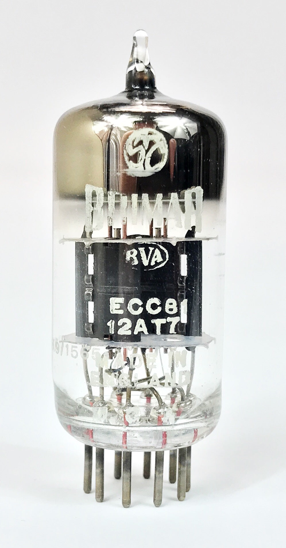 Amperex 12AT7 Grey Plate O Getter Gt. Britain Balanced Vacuum Tube