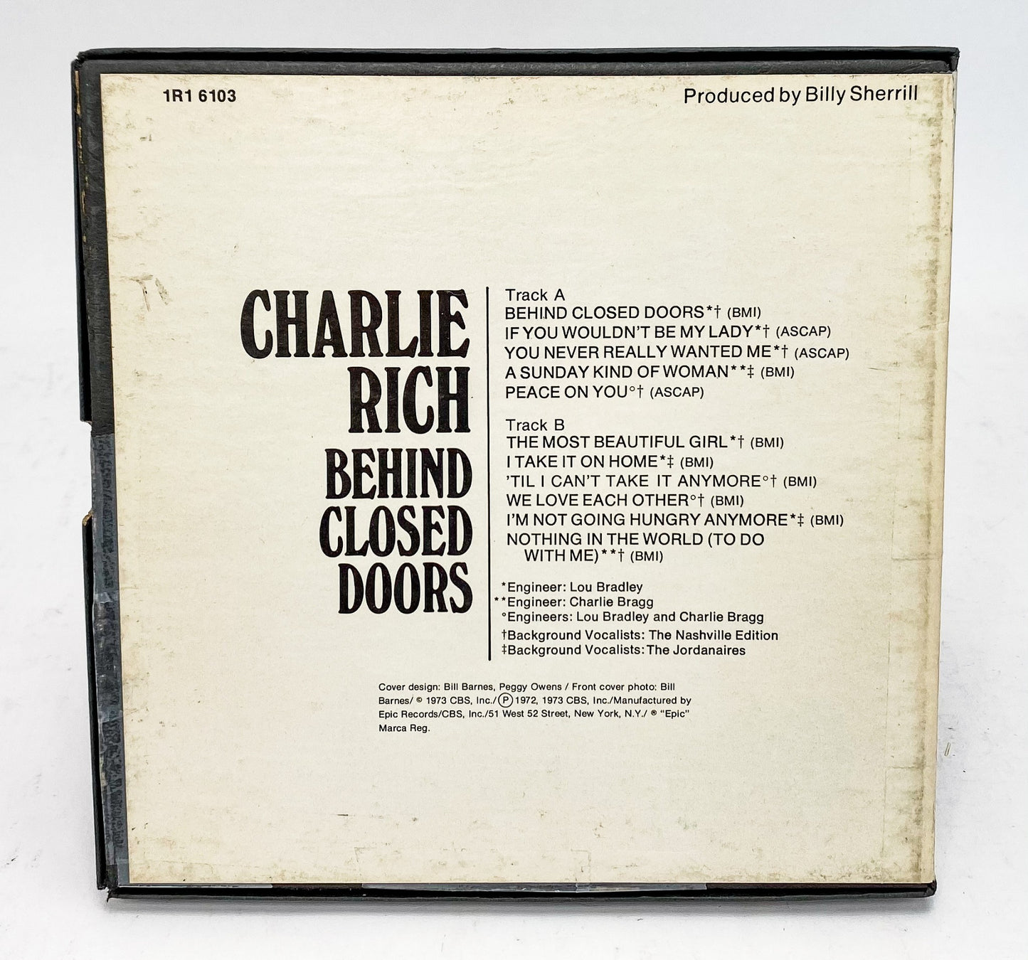 Behind Closed Doors Charlie Rich Reel to Reel Tape 3 3/4 IPS Epic