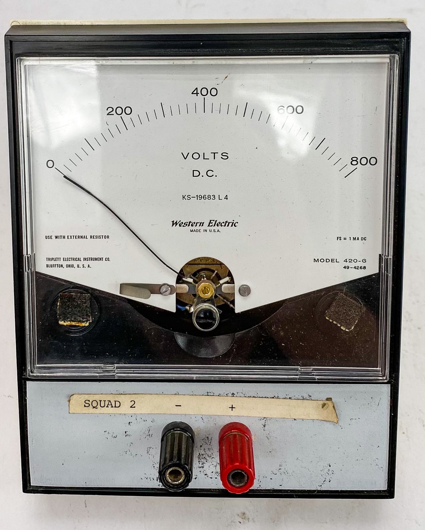 Western Electric KS-19683 L4 DC Meter 0 - 800 Volts Model 420-G