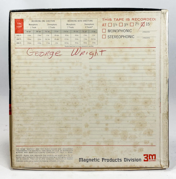 George Wright Master 15 IPS 10 1/2 Reel to Reel Tape #R701 – Soundtrack  Hi-Fi