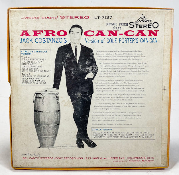 Cole Porter's Afro Can-Can Jack Costanzo Reel to Reel Tape 7 1/2 IPS Liberty