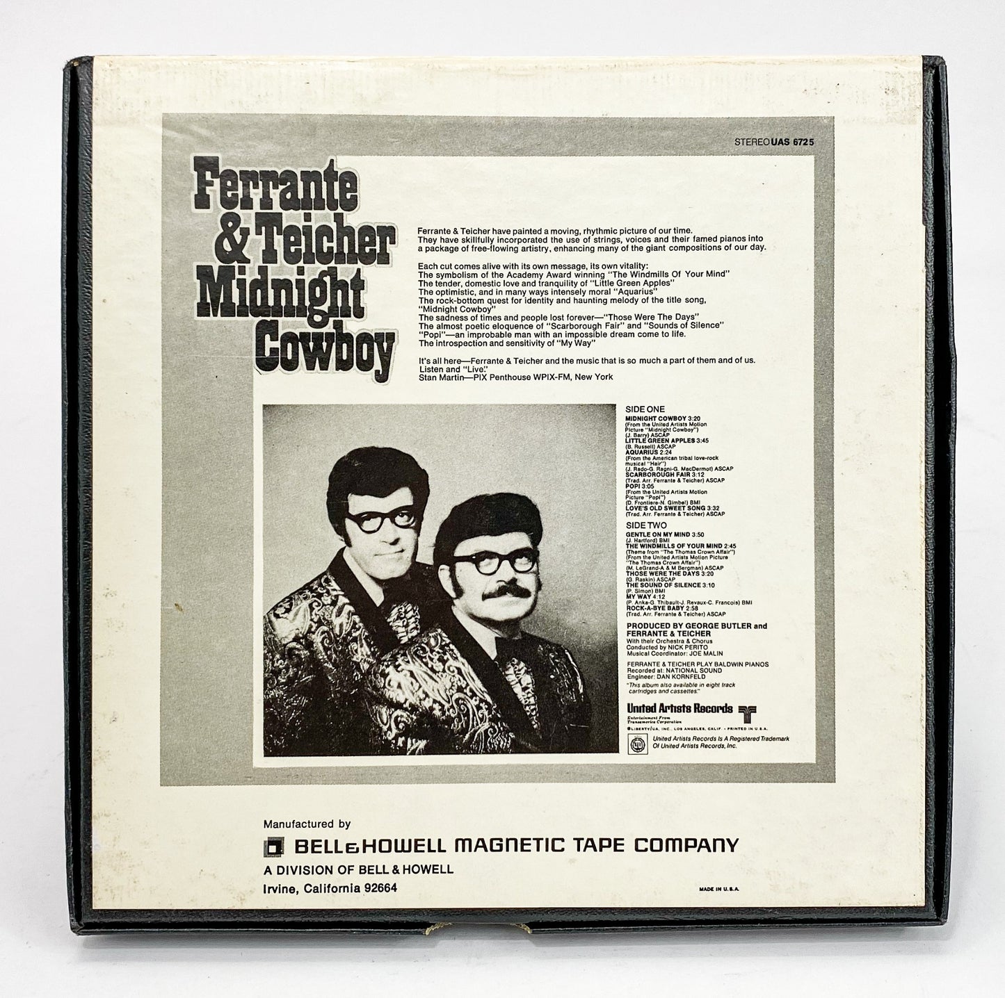 Ferrante & Teicher Midnight Cowboy Reel to Reel Tape 4 Track 3 3/4 IPS Stereo