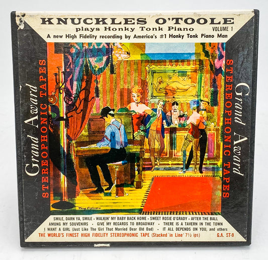 Honky Tonk Piano Knuckles O'Toole Reel to Reel Tape 7.5 IPS Grand Award 2 Track