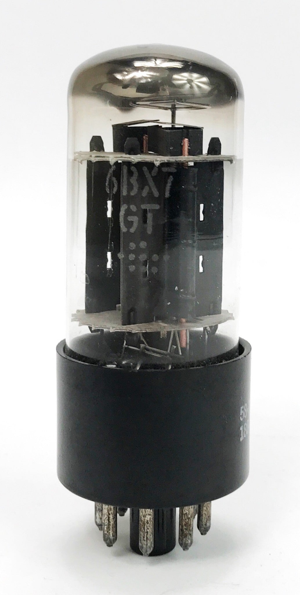 GE 6BX7GT Black Plate Top D Getter Copper Grid Balanced Vacuum Tube