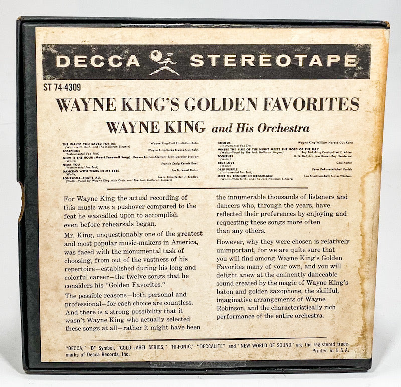 Golden Favorites by Wayne King And His Orchestra Reel Tape 7 1/2 IPS Decca