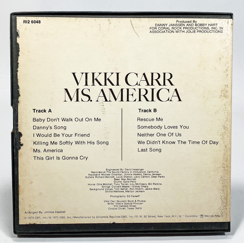 Ms. America by Vikki Carr Reel to Reel Tape 3 3/4 IPS Columbia