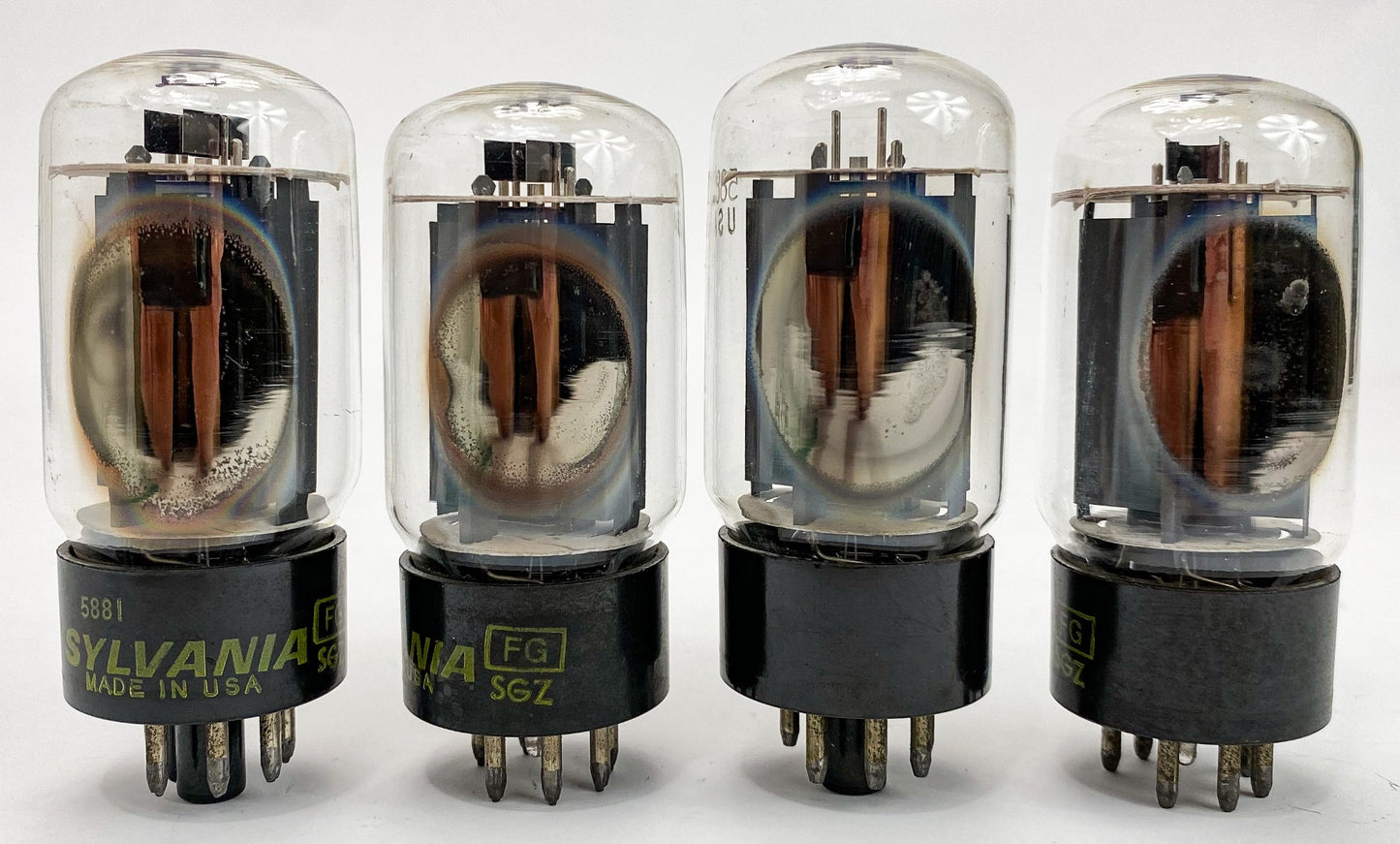 Sylvania 5881 / 6L6WGB Grey Plate Side O Getter Matched Vacuum Tubes