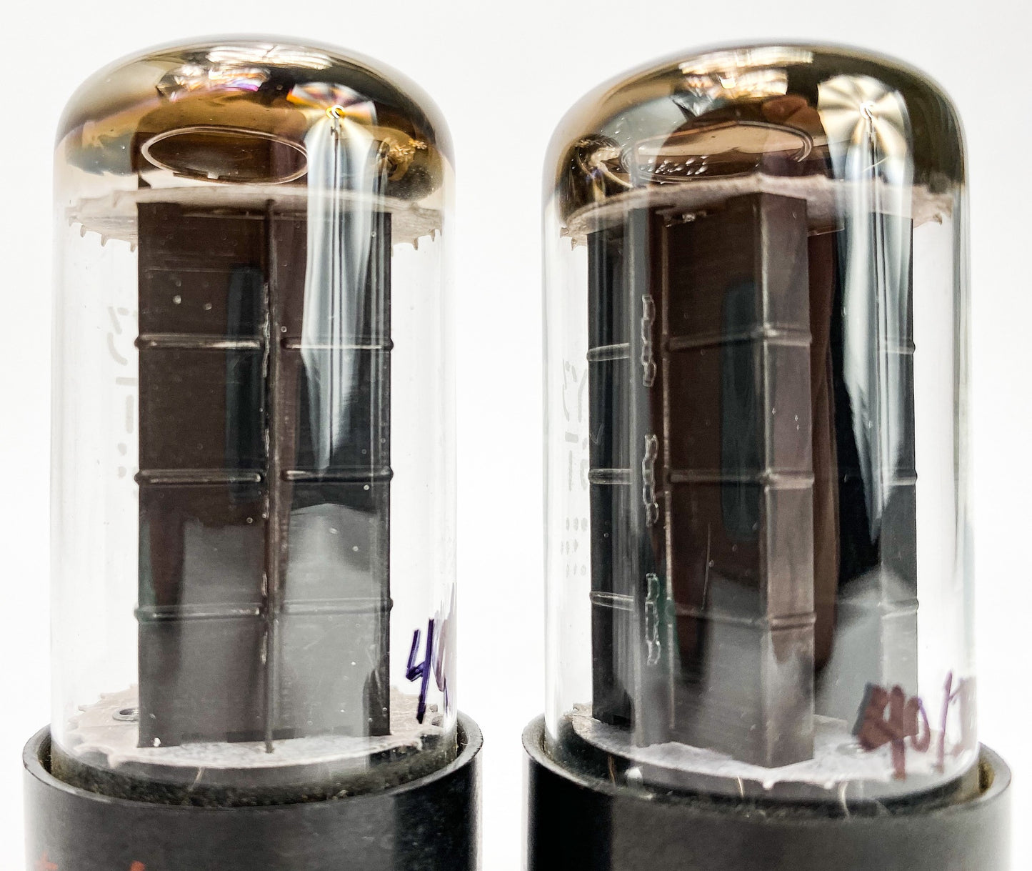 GE 5Y3GT Black Plate Halo Getter Balanced and Matched Vacuum Tubes