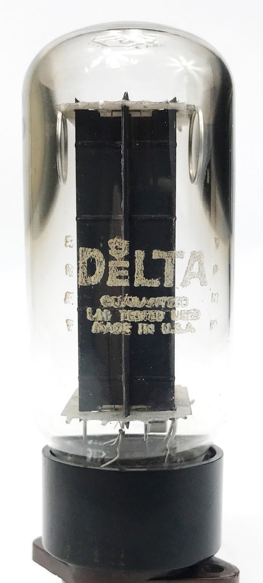 Delta 5U4GB Ribbed Black Plate Dual Top O Getter Balanced Rectifier Tube