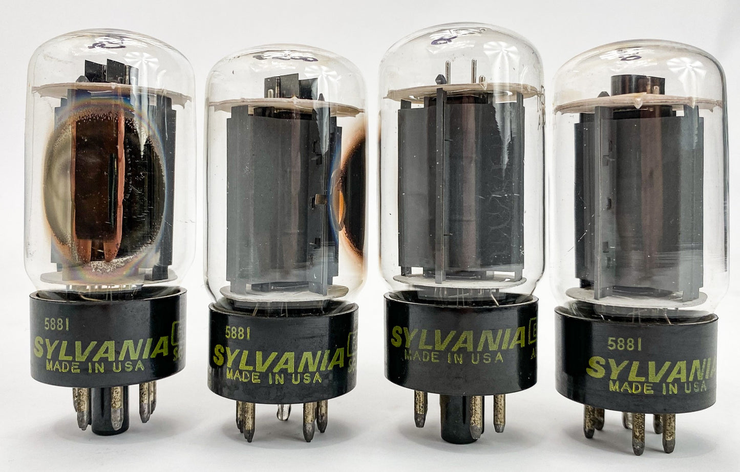 Sylvania 5881 / 6L6WGB Grey Plate Side O Getter Matched Vacuum Tubes