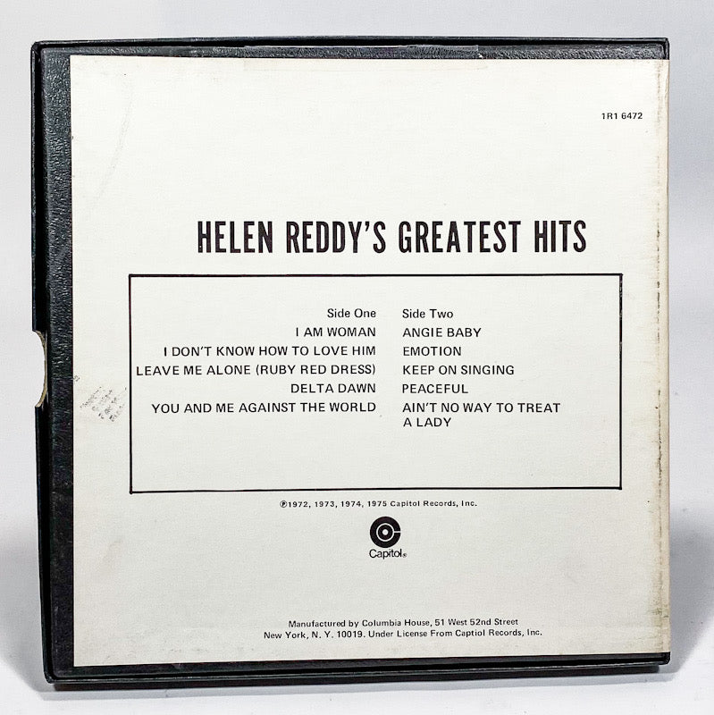 Greatest Hits by Helen Reddy Reel to Reel Tape 3 3/4 IPS Capitol