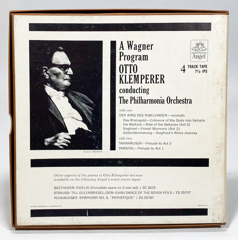 A Wagner Program by Otto Klemperer Philharmonia Reel Tape 7 1/2 IPS Angel