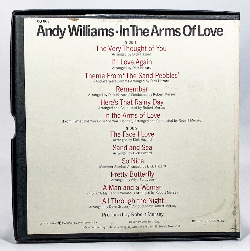 In The Arms Of Love by Andy Williams Reel to Reel Tape 7 1/2 IPS Columbia