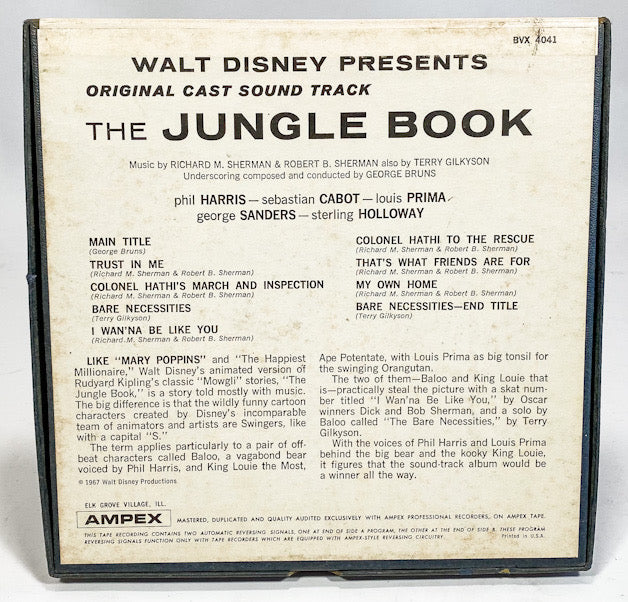 Walt Disney Presents The Jungle Book Soundtrack Reel to Reel Tape 3.75 IPS Vista