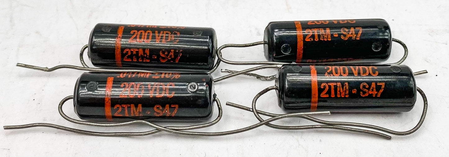 Sprague 0.047 uf 200 VDC Black Beauty Capacitors 4x NOS