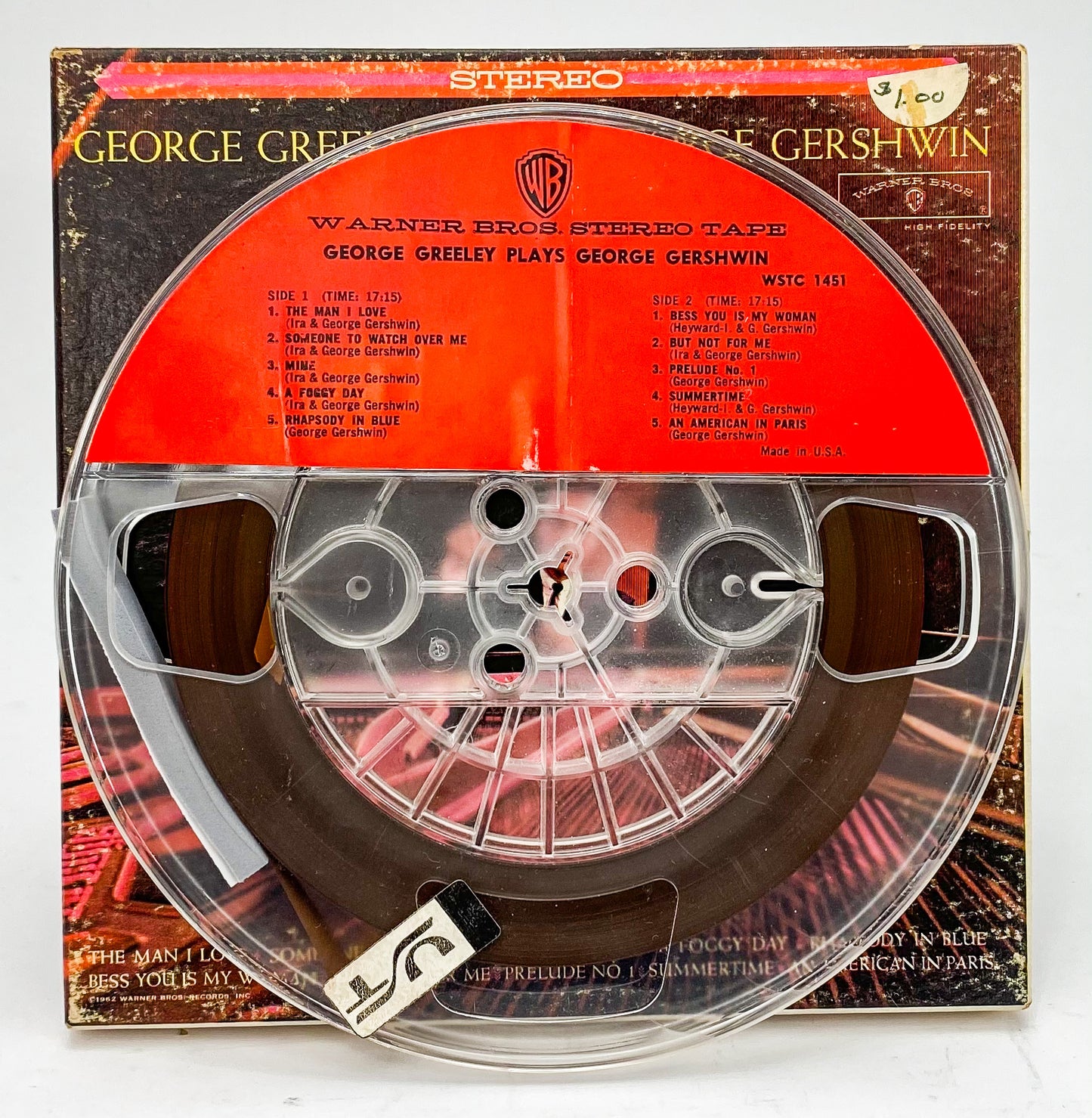 George Greeley Plays George Gershwin Reel to Reel Tape 7 1/2 IPS Warner Bros